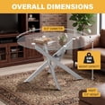 thumbnail image 4 of 31.5" Round Coffee Table with Tempered Glass Top &Metal Leg, Modern Center Table Cocktail Tea Table for Living Room,Silver, 4 of 8