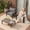 Black 2-Seater Set (3 Pieces), variant on ABORON Aluminum Patio Furniture Sets, 2 Pack Footstools for Patio Furniture Sets, Outdoor Footstool Sets for Patio, Porch, Balcony and Poolside