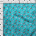thumbnail image 3 of oneOone Velvet Turquoise Blue Fabric Starfish Fabric For Sewing Printed Craft Fabric By The Yard 58 Inch Wide-EE, 3 of 5