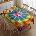 thumbnail image 2 of Colorful Rainbow Tie Dye Spiral Pattern Rectangle Tablecloth 60"x84",Waterproof Polyester Rectangle Table Cloth, Wipeable Spillproof Polyester Tablecloth for Dining, Camping, Indoor and Outdoor, 2 of 5