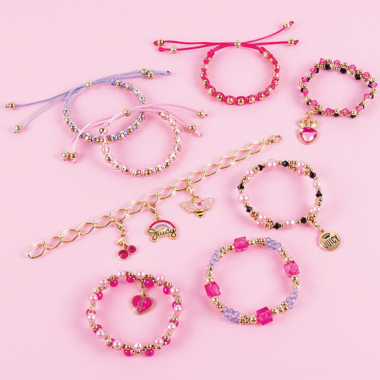 Juicy Couture: Perfectly Pink DIY Bracelets Kit- Create 8 Charm Bracelets,  185 Pieces, 8 Juicy Charms,Tweens Ages 8+