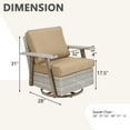 thumbnail image 6 of Auzfy Oversized Patio Wicker Swivel Rocker Chairs Set of 2 for Outdoor Poolside, Brown, 6 of 6