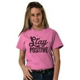thumbnail image 4 of Stay Positive Inspirational Quote Plus Size Crewneck Graphic Tee Shirt Brisco Brands 2X, 4 of 5