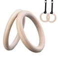 thumbnail image 3 of Fule 2Pcs Wood Gymnastics Rings GYM Ring for Kids Adult Home Fitness Pull Up, 3 of 6
