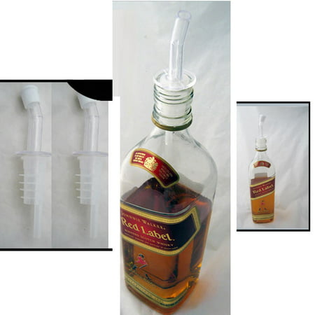 Set of 2 Bottle Pourers Wine Liquor Stopper Spout Bar Plastic Free Flow Pour