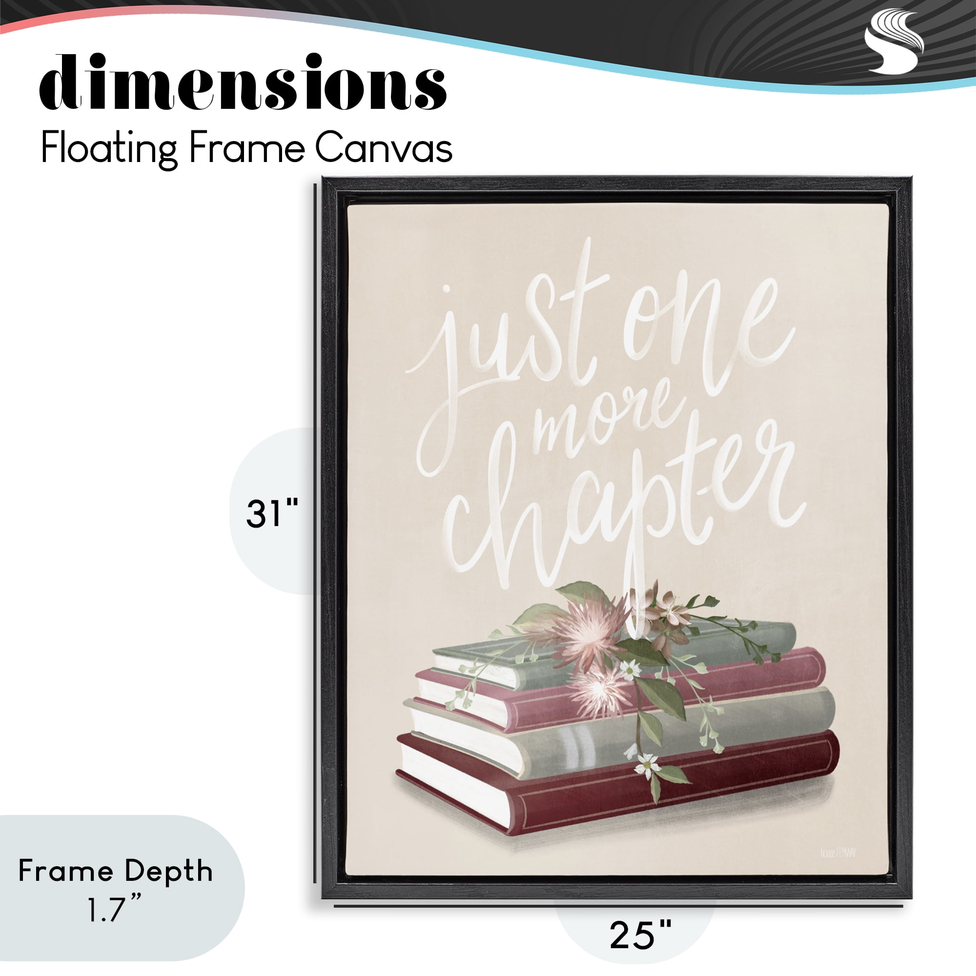 Stupell Industries One More Chapter on Beige Black Framed Floater Canvas Wall Art, design by House Fenway