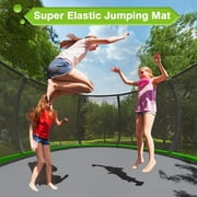 GVDV 12FT Outdoor Trampoline, Backyard Recreational Pumpkin Trampoline for Kids