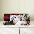 thumbnail image 4 of White Tiger Flannel Blanket for Kids Boys Girls,Red Rose Plush Blanket All Season Soft,African Safari Wild Animal Throw Blanket Sofa Bed Decor,Romantic Tiger Couples Fleece Blanekt with Flower,Twin, 4 of 5