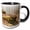 Black/White, variant on 3drose, Boulders in Profile in Monte Sano State Park, 11oz Two-tone Green Mug
