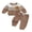 Style1:Khaki, variant on AceBaby Kids Boys Fall 2Pcs Outfit Sets for 3M-5Y, Contrast Color and Stripes Tops with Pants Toddler Clothes for Casual Daily