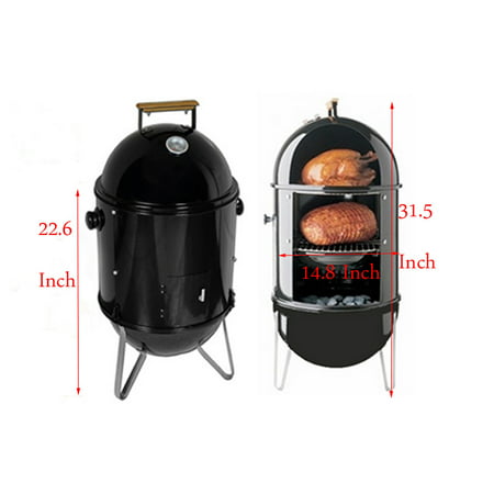 New Charcoal Outdoor Wood Pitao Smoke Grill Smooker Cooker BBQ Outdoor Cooking(Item#
