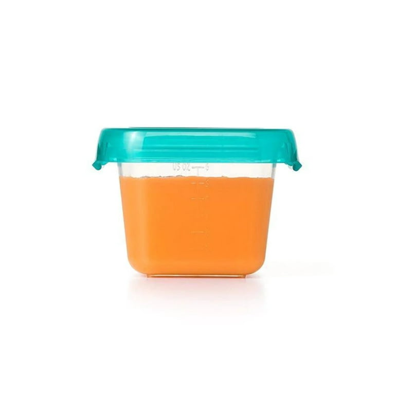 OXO Tot Baby Blocks Freezer Storage Containers (4Oz), Teal 