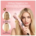 thumbnail image 5 of OWMSIC Flat Iron, 2-in-1 Hair Straightener with 7 Temp Settings, Dual Voltage Fast Heating Ceramic Hair Straighteners and Curler for Home & Travel, Pink, 5 of 8