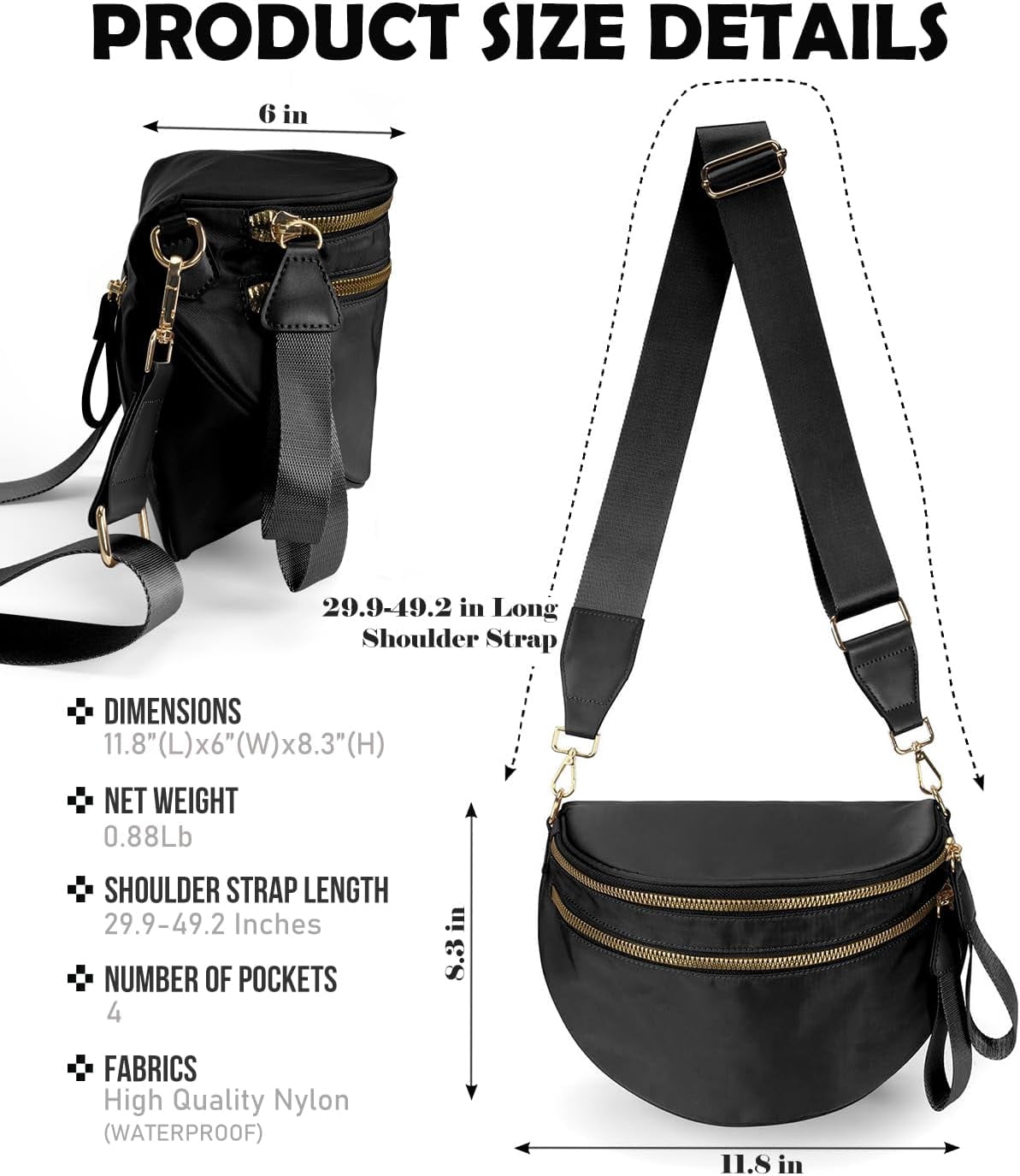 Kwuty Pure Colour Crossbody Bag Bum Bag for Women,Spacious Purse Fanny Packs Belt Bag,Oversized Bum Bag (Colour Bum Bag-Beige)