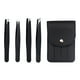 thumbnail image 1 of Fiudx Juego de Pinzas para Cejas, Paquete de 4, Pinzas de Precisión de Acero Inoxidable, Puntas Antideslizantes, Seguro para Depilación Facial, Bolsa de Viaje, Ideal para El Cuidado Personal Femenino, 1 of 6