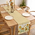 thumbnail image 3 of Sunflower Table Runner - 72 Inch Long, Kitchen Dining Table Runner Dresser Scarves, Retro Buffalo Plaid Yelloe Beige Country Bee Farmhouse Decor for Coffee Tables Wedding Party Banquet, 3 of 8