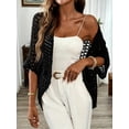 thumbnail image 3 of 2026 Womens Knitted Cardigan Loose Lightweight Summer Sweater Spring Casual Clothes Black XXL, 3 of 4