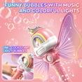 thumbnail image 6 of KOPPOP Bubble Wand, Bubble Machine with 130ML Bubble Solution (Refillable), Battery Operated, Creates Giant Bubbles with Music & Lights for Indoor/Outdoor Events (Pink), 6 of 8