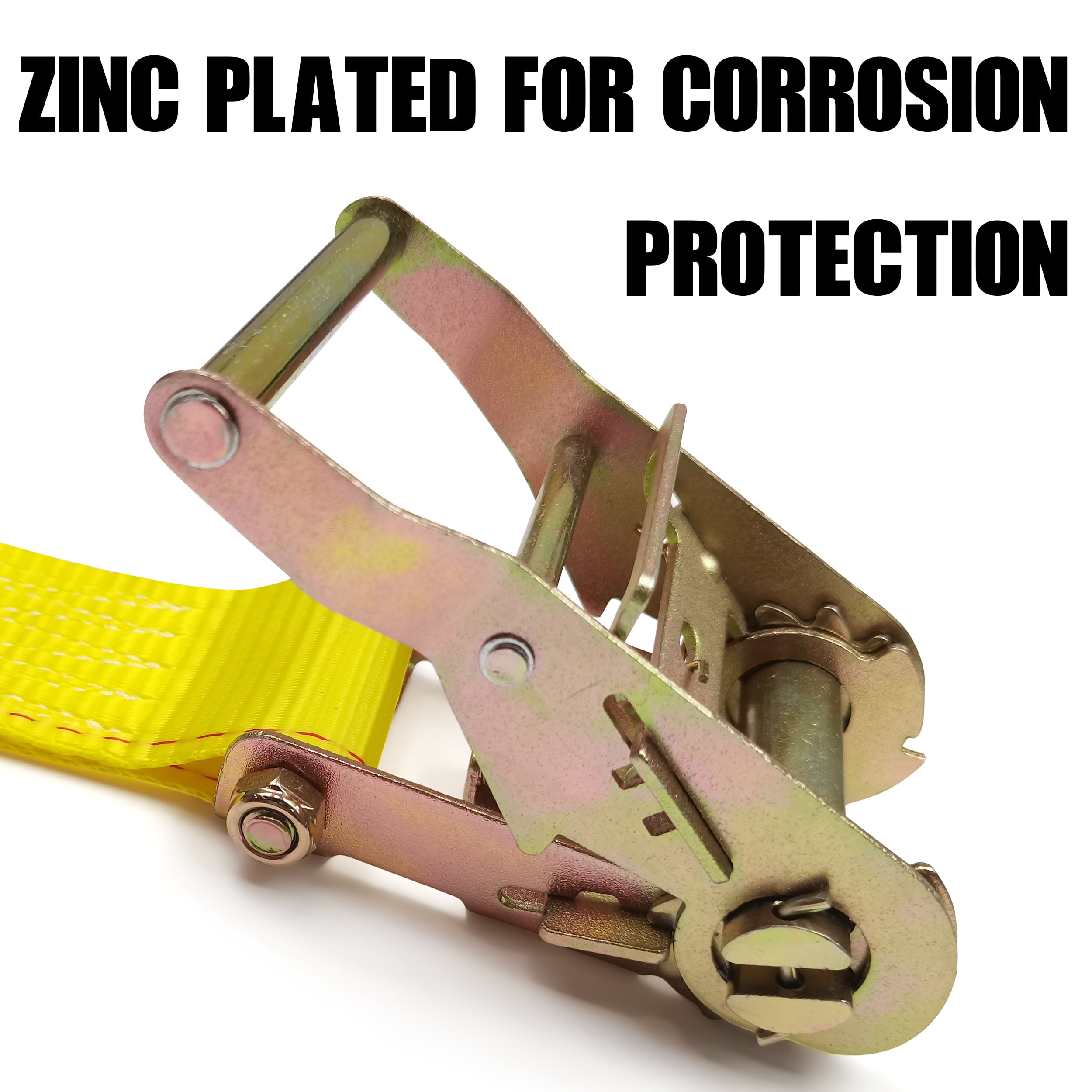 KJE E-Track Ratchet Straps (4 Pack) - 2" x 20' Heavy Duty Cargo Tie-Downs - 4,500LBS Capacity - for Cargo Vans, Trucks & Trailers - Standard E Track Fitting