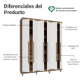 thumbnail image 4 of Ropero Closet Madesa Venus 6 Puertas Con Pies 180cm MB 01, 4 of 10