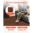 thumbnail image 6 of VEVOR Carpet Tiles 24x24 inch, 20 Pack Peel and Stick Carpet Square Rug, Self Adhesive Commercial Floor Soft Padded for Seamless Cover 80sq.ft, Easy DIY Replacement for Living Room Office,Dark Brown, 6 of 9