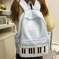 thumbnail image 5 of Slccxzc Blue Piano Print Backpack Large Capacity Polka Dot Casual Travel Daypack, 5 of 7