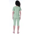 thumbnail image 3 of Moomaya Nightwear Set Heart Embroidered Capri T-shirt 2 Pcs Set Sleepwear, 3 of 6