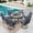 Black & Blue, variant on SUMMIT LIVING 7-Piece Outdoor Patio Dining Set with 6 Cushioned Swivel Chairs & Metal Round Table with Umbrella Hole, Black & Blue