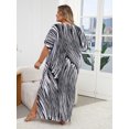 thumbnail image 2 of V nech Maxi Beach Dresses for Swimwear Women Plus Size Kaftan Loungewear Long Caftan Robe Summer Casual muumuu Dress Lightweight House Wear Soft Night Gown Vacation Tunic, 2 of 10