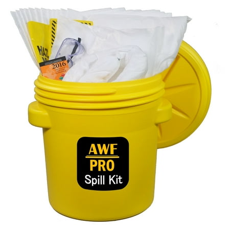 Wall Drum 20 Gallon Oil Only Spill Kit, Pro Grade, 50 PC: Overpack Drum, 35 Heavy Duty Pads 15