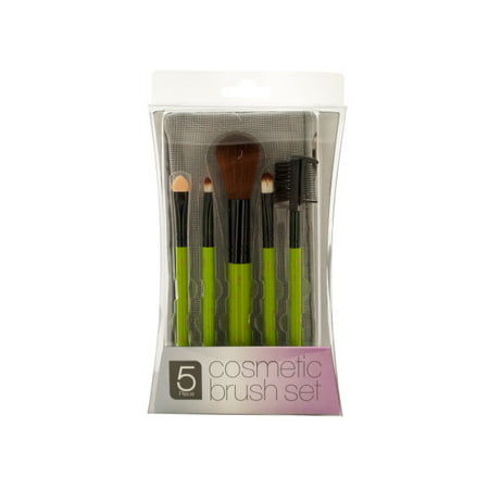 (Pack of 24) Cosmetic Brush Set with Mesh Zipper Case by bulk buys