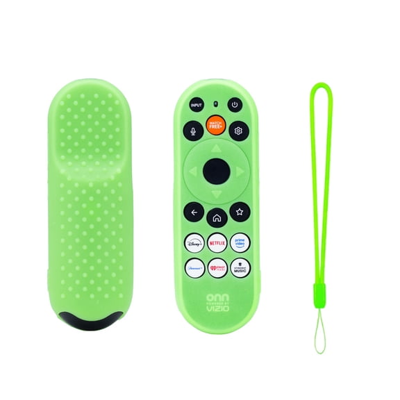 GJX Remote Cover for Onn Fhd Led Tv Remote 2026 Silicone Protective Case Compatible with Onn Remote Silicone Case Cover with Lanyard(Glow Green)