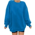 thumbnail image 2 of Jsaierl Sweatshirt for Women Plus Size Solid Color Sweatshirts Crewneck Dressy Casual Pullover Tops Trendy Long Sleeve Shirts Womens Sweatshirts Under $5, 2 of 6