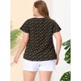 thumbnail image 4 of Blusa floral atemporal Agnes Orinda manga acampanada Narannegro 3XL, 4 of 5