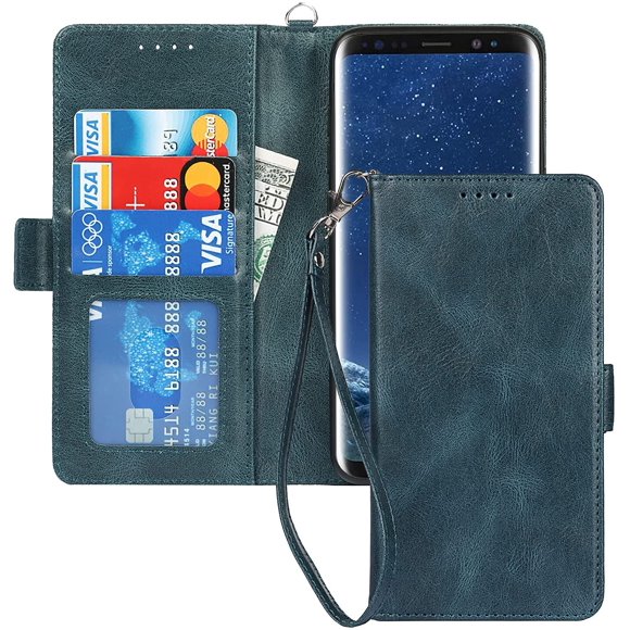 ELTEKER Samsung Galaxy S8 Plus Wallet Case,Premium Leather Credit Card Holder Magnetic Flip Kickstand Wallet Case