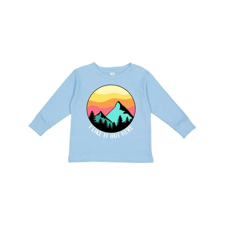 

Inktastic I Like It out Here Mountains at Sunset Gift Toddler Boy or Toddler Girl Long Sleeve T-Shirt