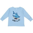 thumbnail image 3 of Inktastic Cute Whale Shark Says Hello Boys or Girls Long Sleeve Toddler T-Shirt, 3 of 5