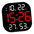 thumbnail image 3 of maskred Digital Wall Clock Temp Date Week Adjustable Display Large Screen Brightness Red 28 x 28 x 3cm, 3 of 6