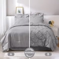 thumbnail image 2 of Set de edredón JOLLYVOGUE Queen Pintuck gris, 7 piezas, 2 of 9