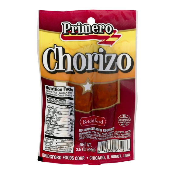Bridgford Primero Chorizo 3.5oz Bag
