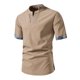 thumbnail image 1 of Camisas de Manga Corta de los Hombres Casual Color Sólido Collar de Solapa Suelto Top de Verano, Manga Corta Tops de Verano para la Comodidad Diaria, 1 of 3