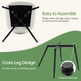 thumbnail image 6 of Modern Faux Leather Dining Chairs Set of 2, Upholstered Kitchen & Dining Room Chairs with Backrest, Durable Metal Legs(White, Black Legs), 6 of 12