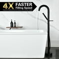 thumbnail image 5 of sumerain Matte Black Freestanding Bathtub Faucet, Floor Mount Tub Faucet with Hand Shower Brass Single Handle Tub Filler with Swivel Spout, 5 of 16