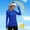Blue, variant on Womens Long Sleeve Athletic Shirts UV Sun Protection Quick Dry Workout Running Tops V Neck Thumb Hole Green M(M)