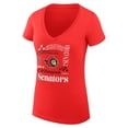 thumbnail image 2 of Women's G-III 4Her by Carl Banks Red Ottawa Senators Super-Slim Fit Lightweight Collage Team Graphic T-Shirt, 2 of 3
