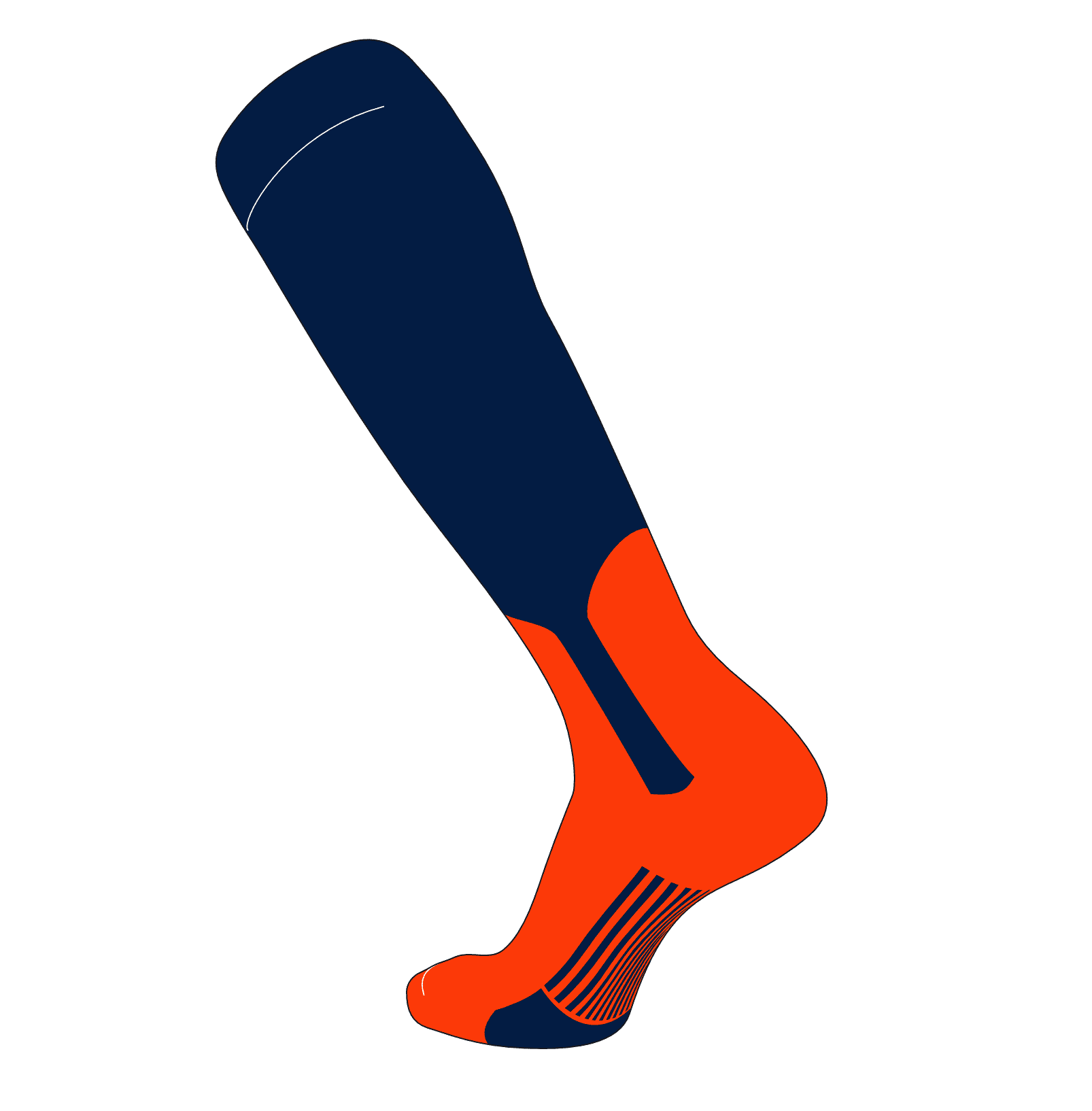 A, 9in Natural TCK Elite Baseball Knee High Stirrup Socks Air Force Blue 
