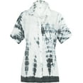thumbnail image 5 of HAPPY BAY Women's Casual Beach Short Sleeve Blouse Shirt Luau Party Blouses Button Down Dress Tops Tee Shirts Hawaiian T Shirt for Women XXL Faded Tie Dye, White, 5 of 5