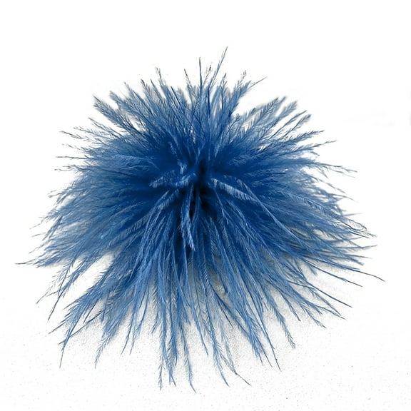 HUONA Feather Brooch Feather Corsage Feather Headwear Feather Hair Ornaments Fluffy Feather Jewelry Feather Brooches for Chest Pocket Hairstyle Hat Bag Decoration Royal Blue