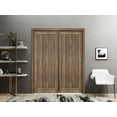 thumbnail image 3 of Sliding Closet Bypass Doors 60 x 80 inches | Quadro 4111 Walnut | Sturdy Rails Moldings Trims Hardware Set | Wood Solid Bedroom Wardrobe Doors, 3 of 6