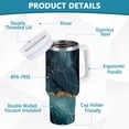thumbnail image 2 of Yayeee 40oz Stainless Steel Tumbler with Straw and Handle Double-Wall Insulated Travel Water Bottle, Black Marble, 2 of 8